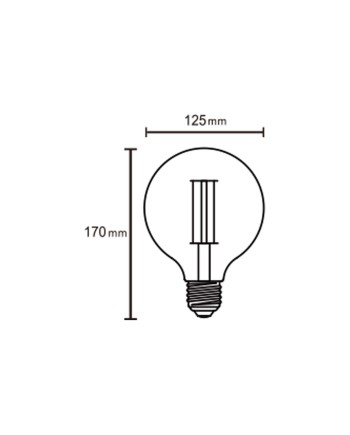 BOMBILLA LED VINTAGE G125 - E27 - 8W - 2200K - DIMABLE